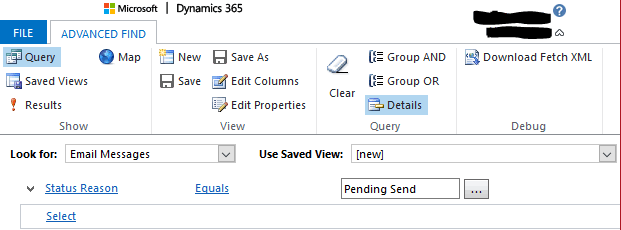 Advanced Find Screen with criteria